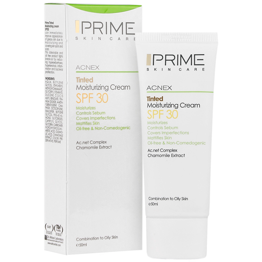 کرم مرطوب کننده رنگی spf30 پریم (پوست مختلط تا چرب) 