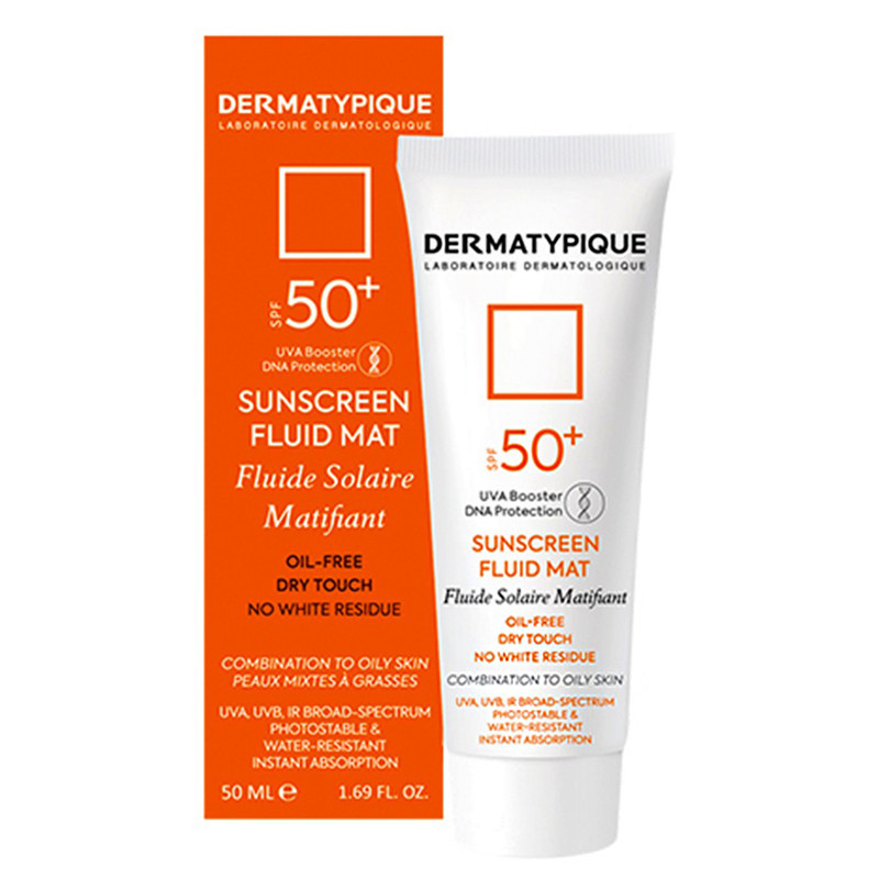 فلوئید ضد افتال بی رنگ پوست چرب spf50 درماتیپیک
